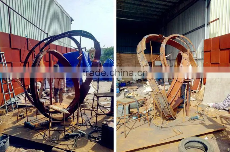 Large Outdoor Rusted Corten Steel Sculpture For Sea Decorastion