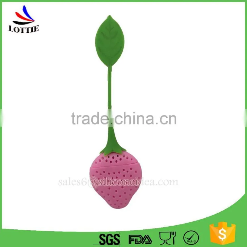 China Manufacturers Strawberry shaped silicone tea strainer/infuser