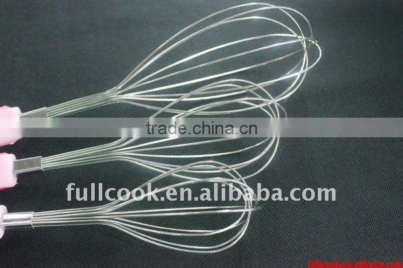 Stainless steel egg whisk w/colorful handle