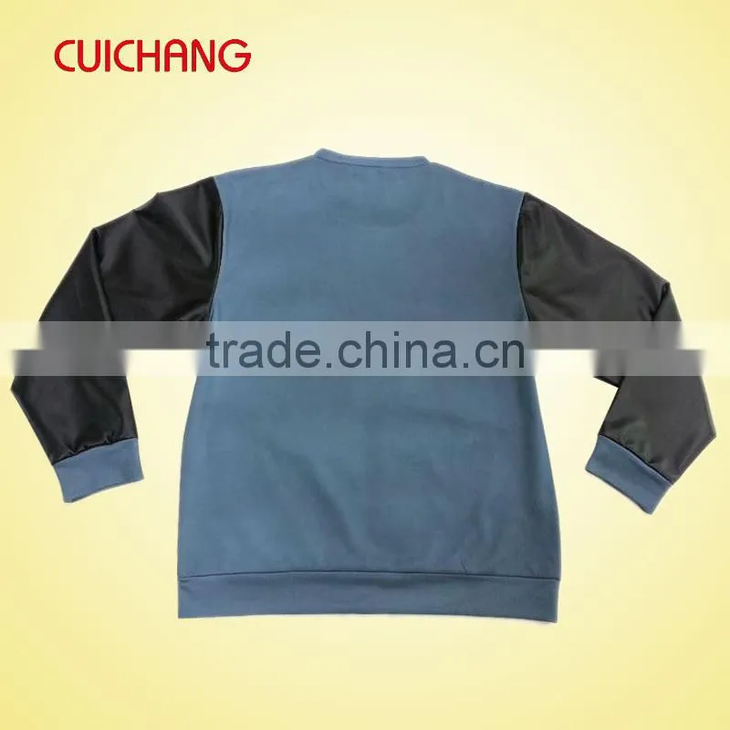 leather sleeve sweatshirt