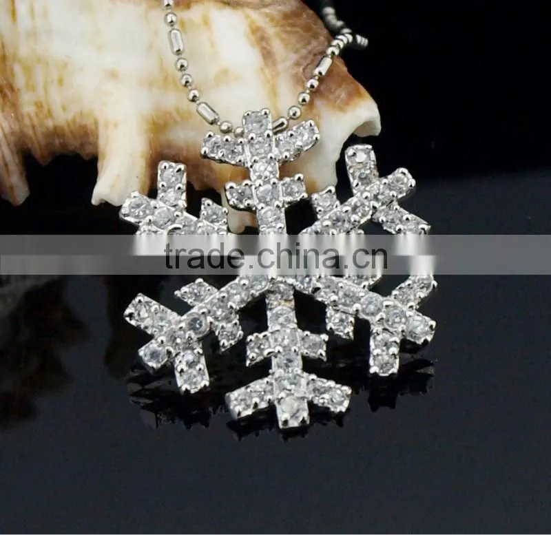 14062 silver snowflake necklace women's jewelry