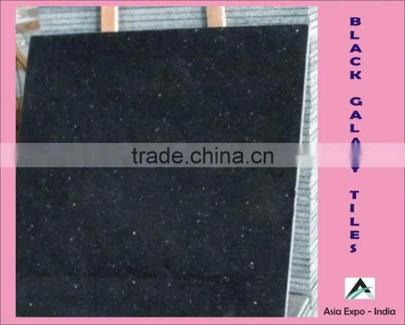 Indian Black Galaxy Granite Slab & Tiles
