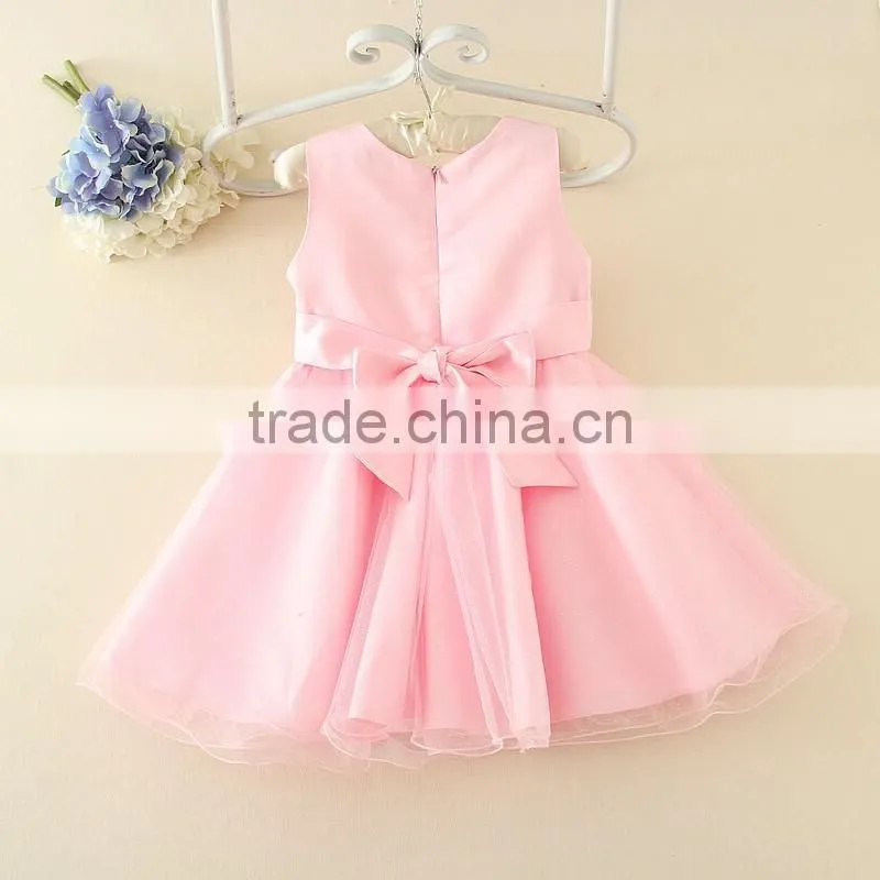 Best selling India and Pakistan Clothing child Pink Flower wedding dress vintage sweet girl party dresses