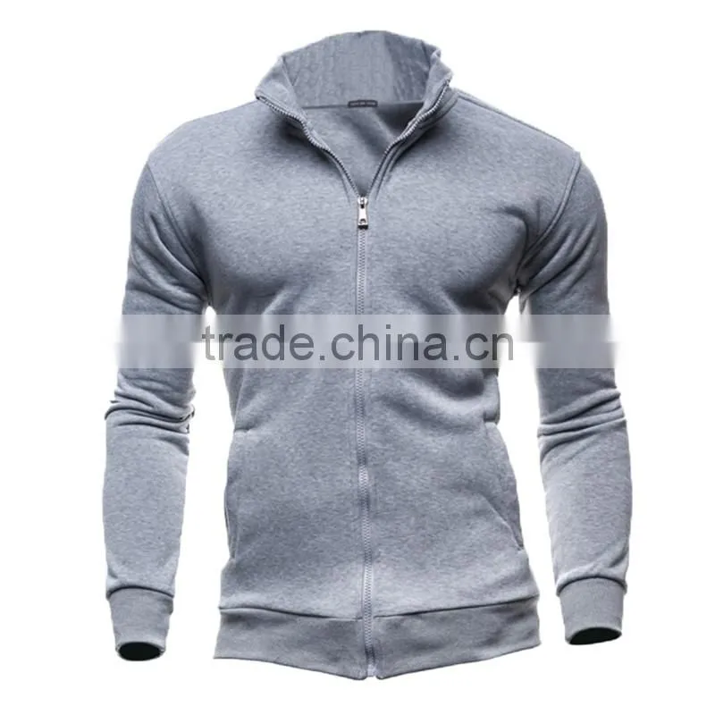 Wholesale blank custom hoodie sports gym tracksuit mens hoodies and sweatshirt cotton casual plain zipper hoodie with pocket