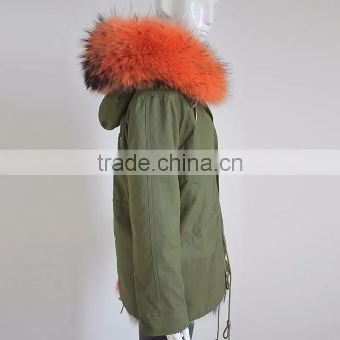 Myfur Customized Factory Winter Parka Jacket with Fur Lining and Hooded