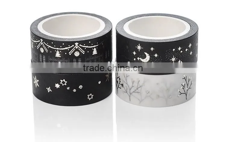 1.5cm*5m hot stamping washi tape planner accessories paper tape can be teared by hand