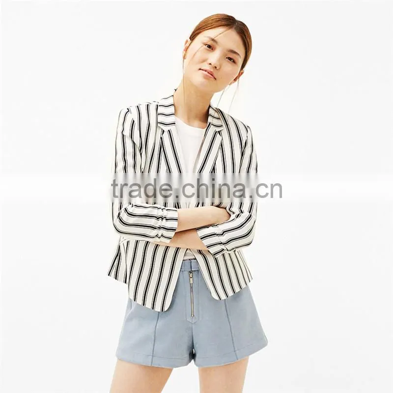 2017 custom designs women leisure 3/4 sleeve blazer jacket