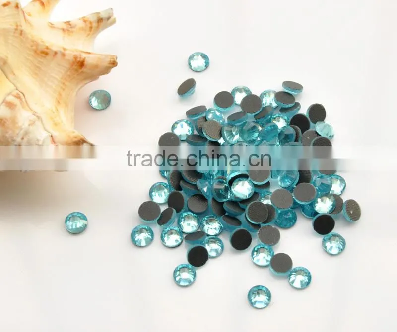 crystal Shiny hot fix rhinestones in Aquamarine