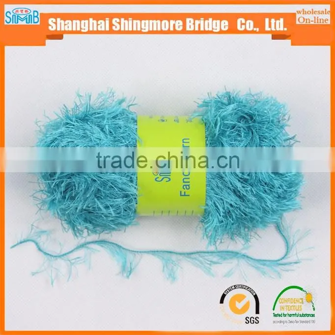 Fancy factory hot wholesale 100% polyester feather yarn pine yarn for knitting
