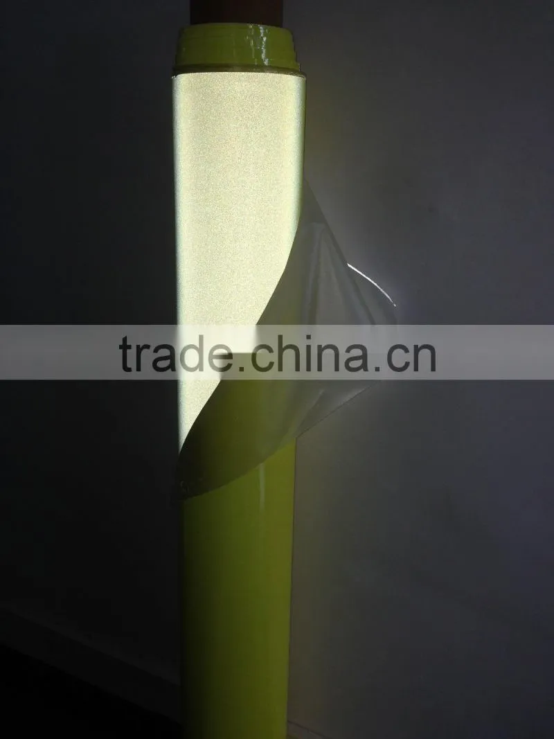 High visibility 0.8mm Iridescent reflective synthetic PU leather for shoes