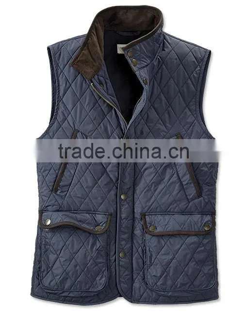 2016 Diamond Quilted Mens Sleeveless Jacket