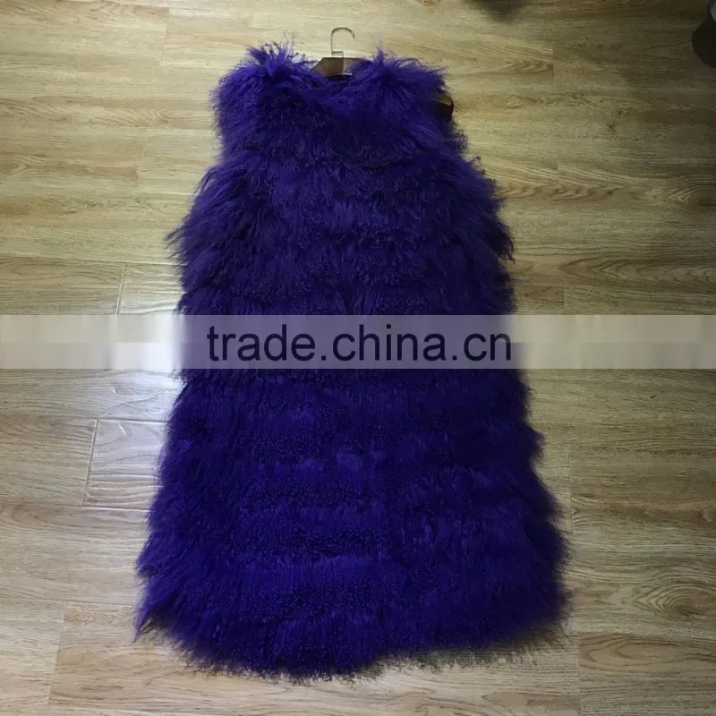 SJ087 2017 New Fashion Model Show Sheep Vest for Women
