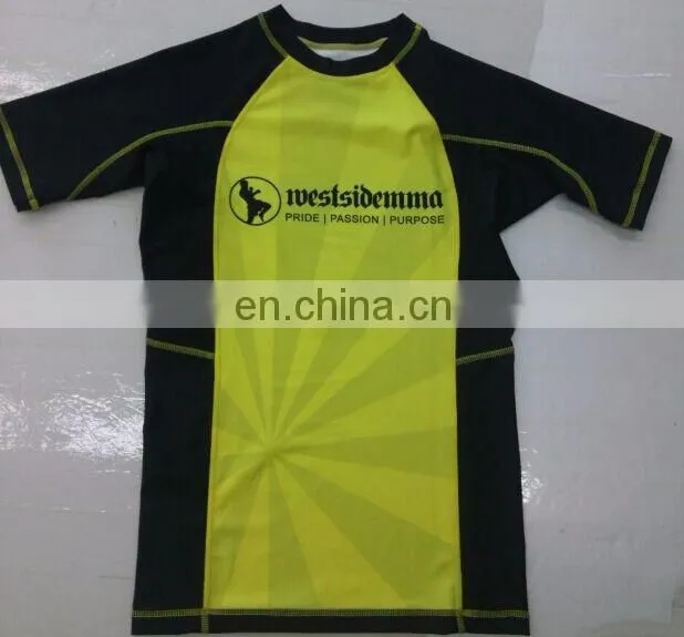 Custom printed rash guard design, blank mens compression shirts