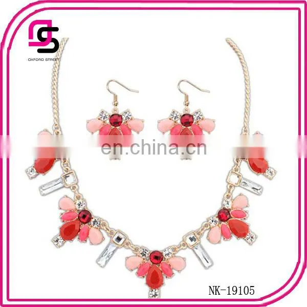 Beautiful style Flower necklace earring Jewelry Sets 2015