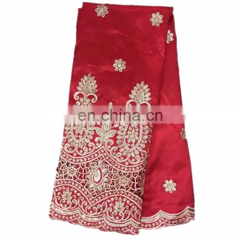 Guangzhou China Top Design George Lace Fabric Embroidery Lace for women dress with sequins K15120923
