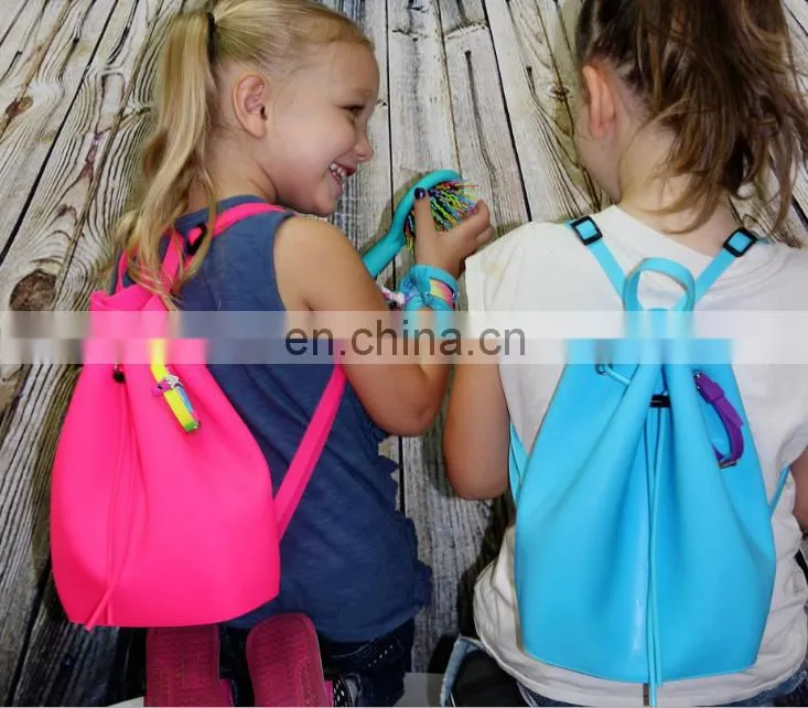 Hot sale En-friendly Candy colors backpack silicon rubber kids school bag