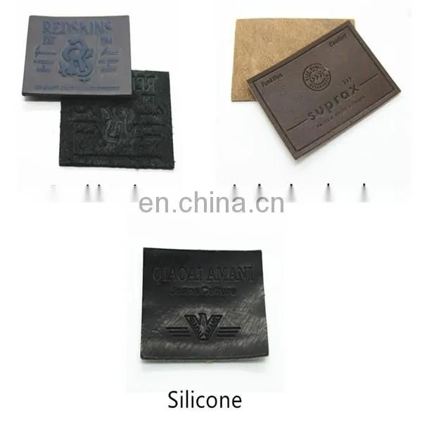 Fake leather clothing rubber patches leather label