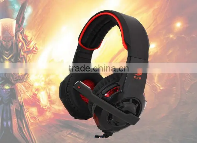 Computer accessory 7.1 sound track LED ODM cheap USB gamer headsets for xbox