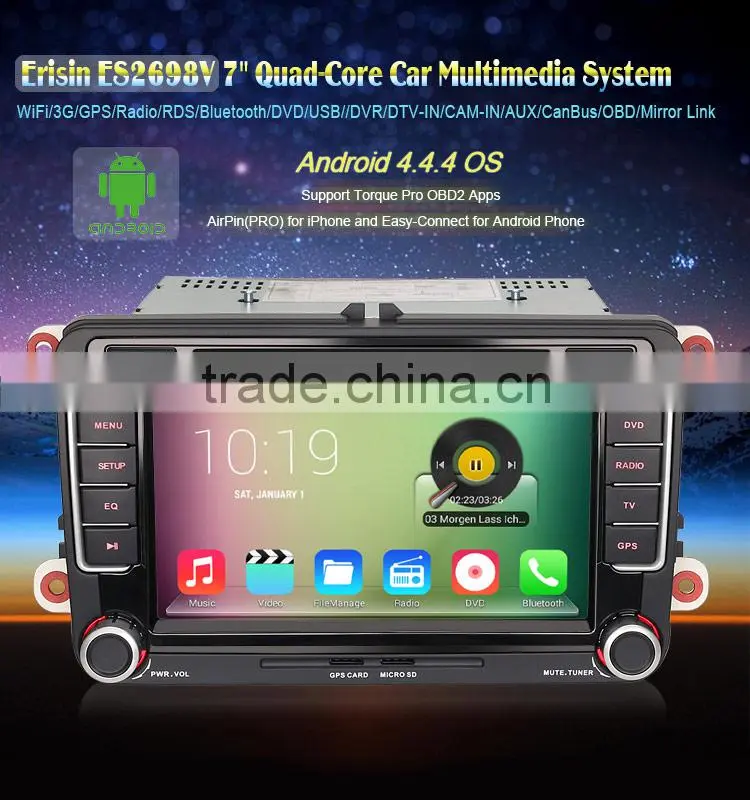 Erisin ES2698V 7 Inch 2 Din Android 4.4.4 Auto Radio Car DVD for Jetta