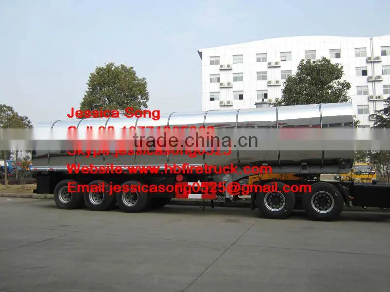 3 axles stainless steel fuel tank semi trailer