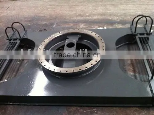 Floating excavator pontoons for 24T excavator assemble, Q345B steel, Doosan motor