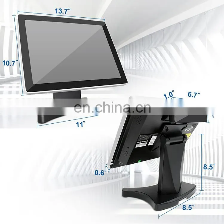 Touch Screen Pos System Cash Register Terminal Machine Dual Screen All In One i5 VFD Customer Display