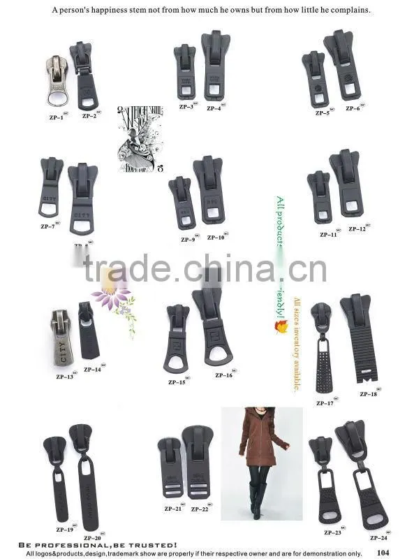 High end shiny gold metal zipper puller