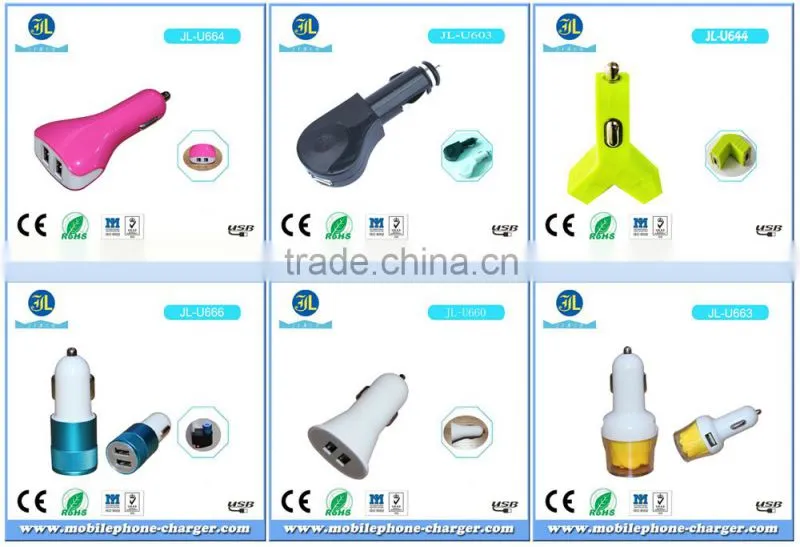 Rapid Auto Vehicle Micro USB Car Charger Adaptor For Cell Phone with LED rose flower