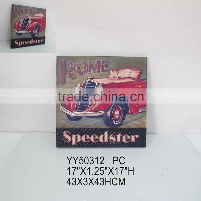 Red Speedster Metal Tin Sign, Decorative wall metal sign, retro speedster metal signs