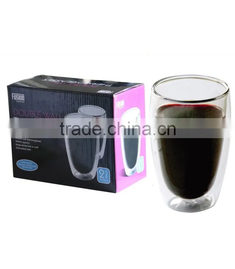 prevent cracking double wall glass cup coffee glass cup