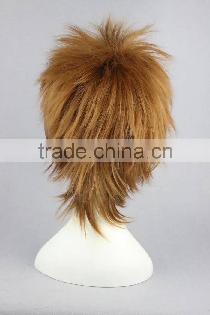 High Quality 35cm Short Straight Katekyo Hitman Reborn wig Sawada Tsunayoshi Brown wig Synthetic Anime Wig Cosplay Hair Wigs