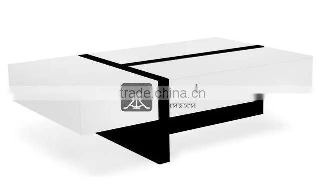 CT-143 Black & White Combination Color Cool Coffee Table