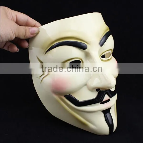 Wholesale PVC/latex Guy Fawkes Mask V for Vendetta Mask /Christmas Halloween Masquerade mask for V For Vendetta Mask