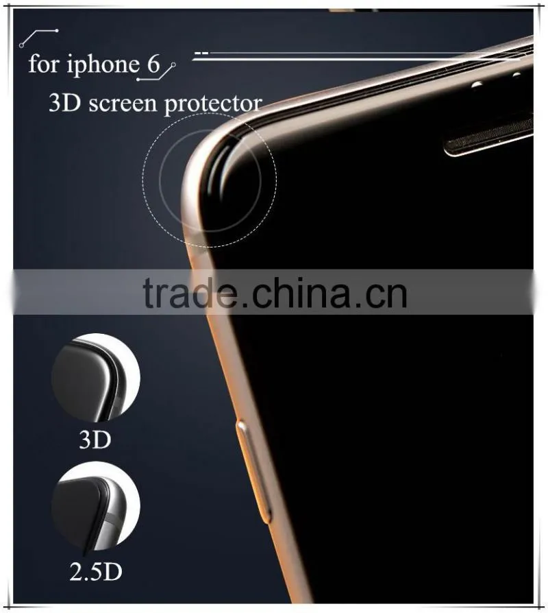 3D full cover tempered glass screen protector for iphone 6 plus