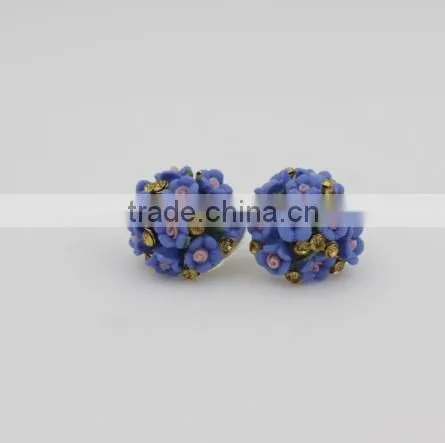 Fashion Beautiful Colorful Ball Stud Earrings Latest Style Flower Earrings For Girls