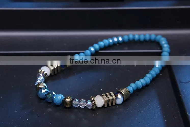 Wholesale Men ans Women Beads Bracelet Alloy Glass Beads Bracelet