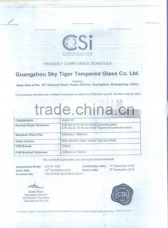 Supply high quality insulated glass for window