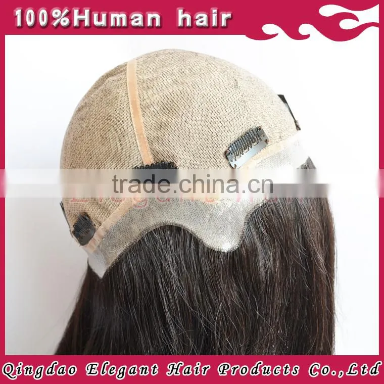 High quality silky straight clip in Malaysian unprocessed virgin silk top full lace wigs