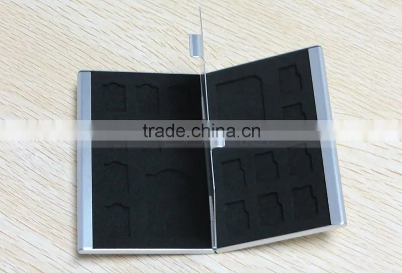 Aluminum Memory Card Case for MicroSD Card SD SDHC CARD 16TF+2SD