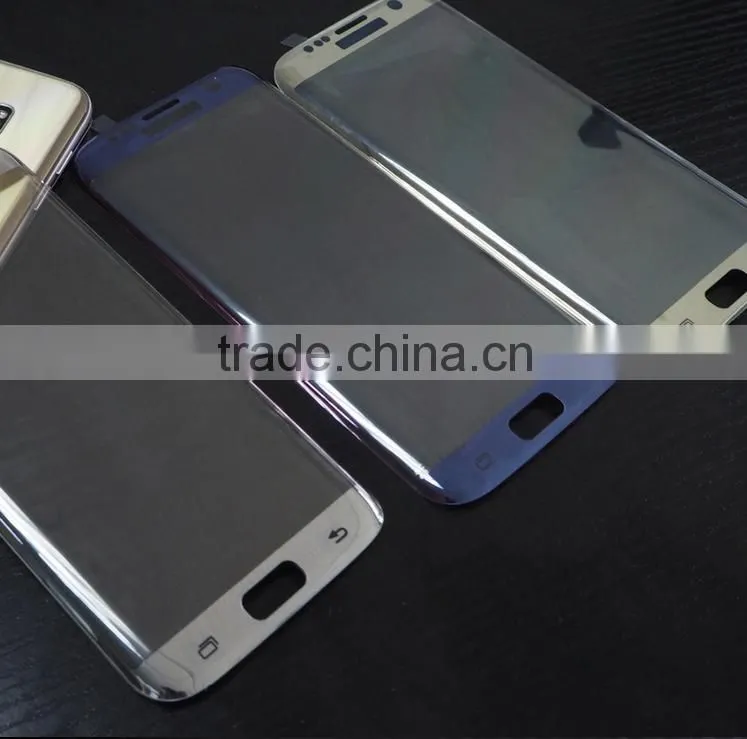 Hot sale!! 0.33mm Asahi Glass 3D full cover Brushed electroplating tempered glass screen protector for Samsung S7 edge