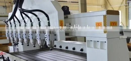 Industrial CNC 3D Engraving Cylinder 4 Axis Wood CNC Router Machine with 8 heads