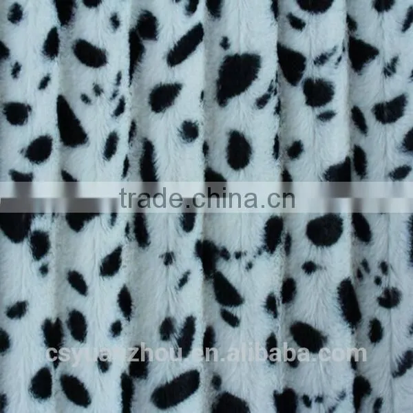 hot selling dull cow print plush clothing fabric