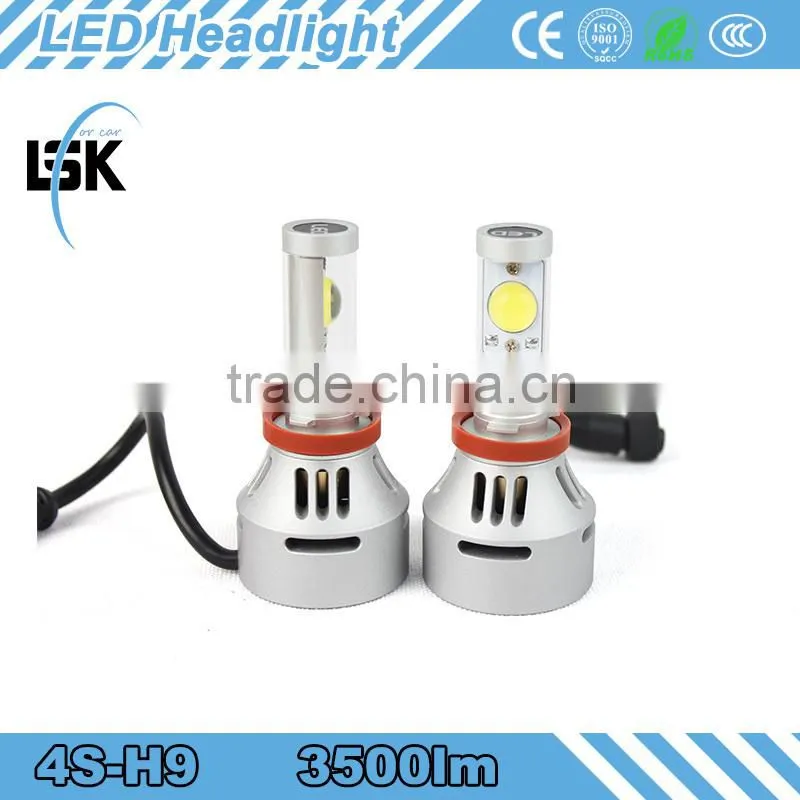 The brightness 3500lm h9 led car headlight with perfect heat dissipation ,4s led headlight kit