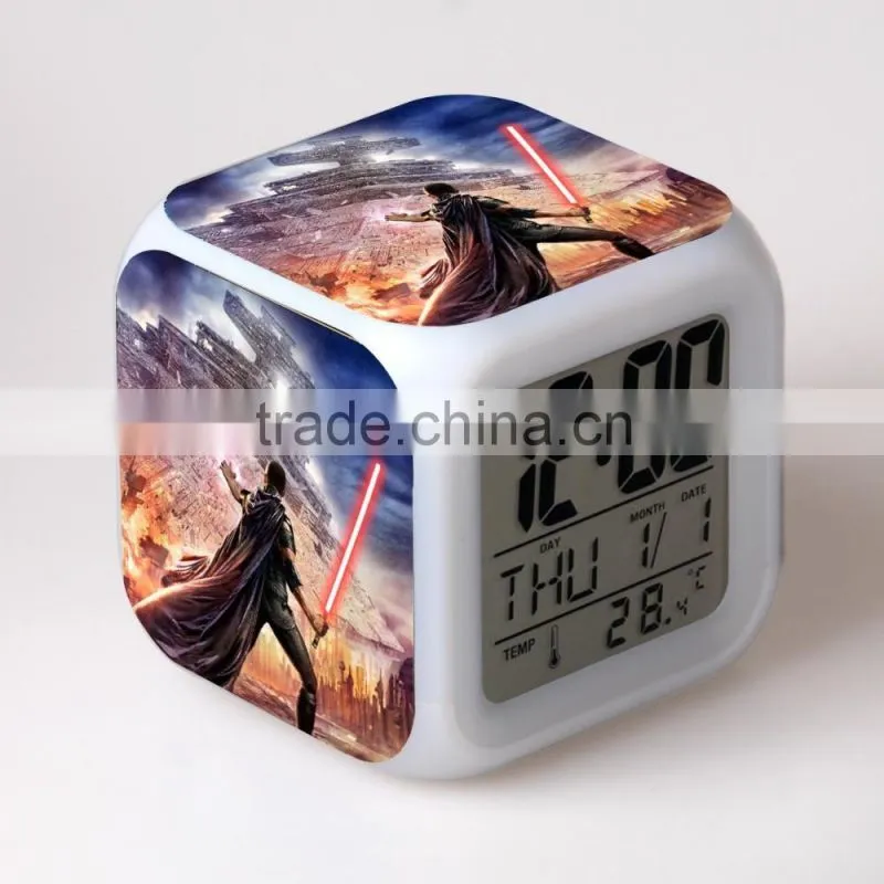 LED Color Change Digital Alarm Clock Projection Sync Thermometer Date Time