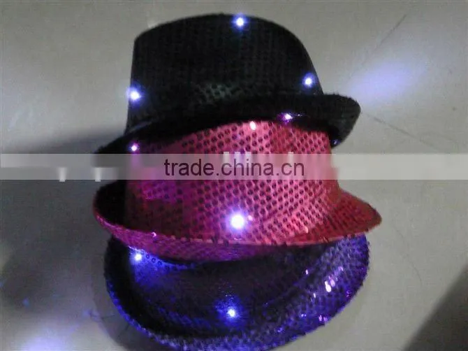 LED flshing paillette knight hats
