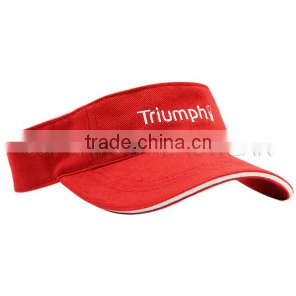 red embroidery design large visor cap