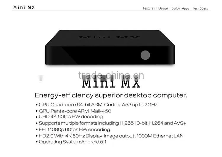 Mini MX S905 TV Box, Amlogic S905 Quad Core TV Box, Google Android 5.0 TV Box