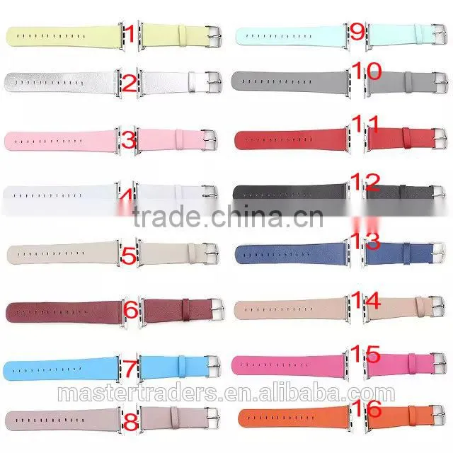 Cheap Colorful PU Leather Watch Band Wrist Strap For 42MM Apple Watch MT-3565