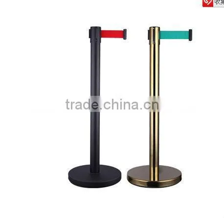 high quality amd power coating retractable belt barrier