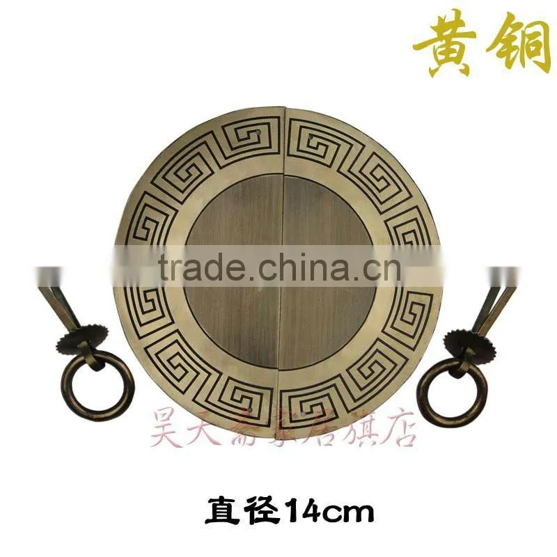 Furniture Brass Hardware Chinese Cabinet Face Plate Door Handle Copper